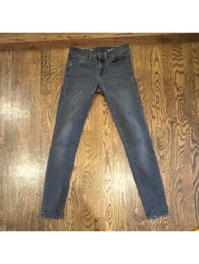 26/2 Gap 1969 Skinny & Slim Black Denim Jeans Stretch Dark Wash Women